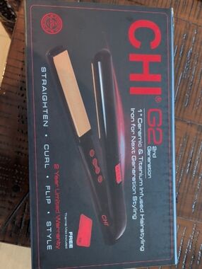 CHI G2 Black and Gold 1" Ceramic Flat Iron Hair Straigthener